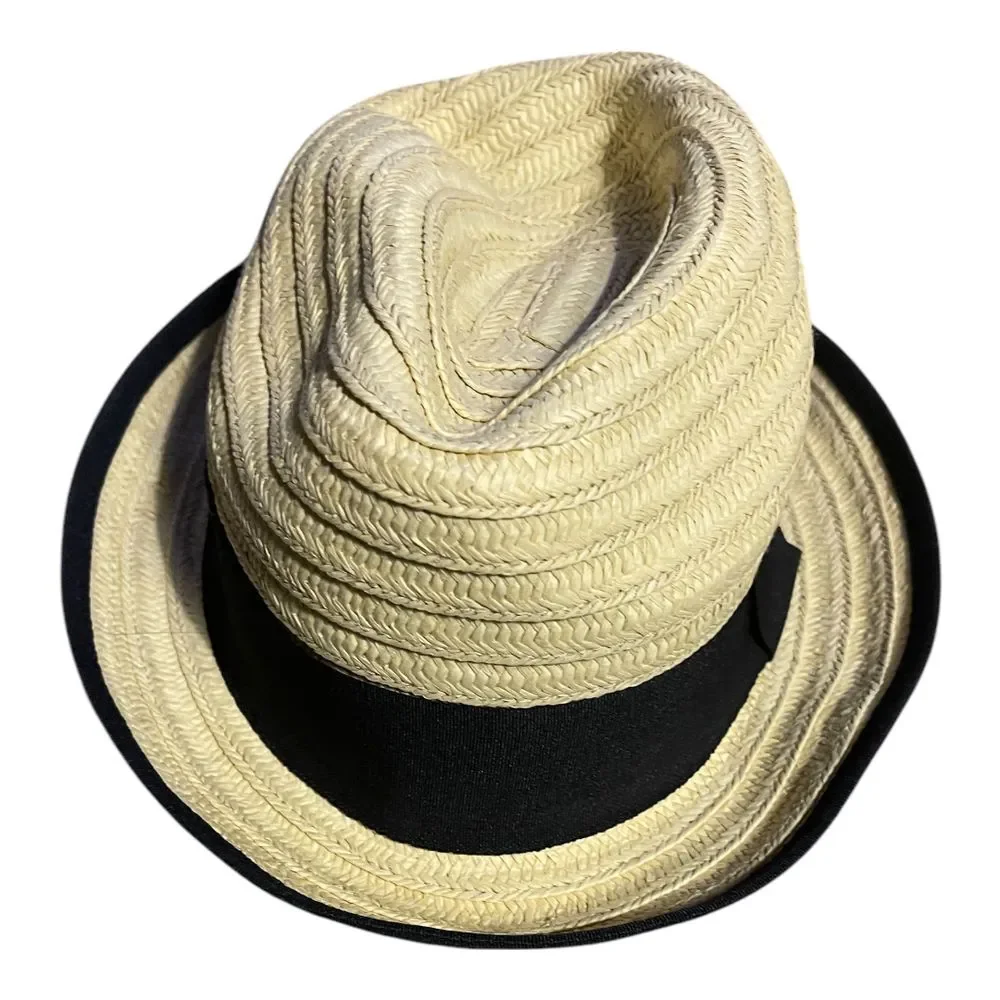 NWT Cubavera Straw Fedora Hat Kids L/XL‎